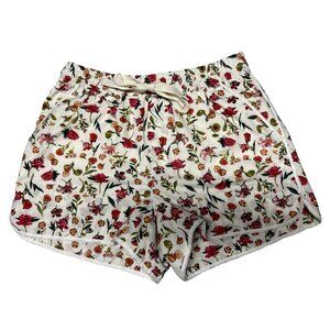 J. Crew Seaside Shorts Antique White Floral Coral Cotton XXS